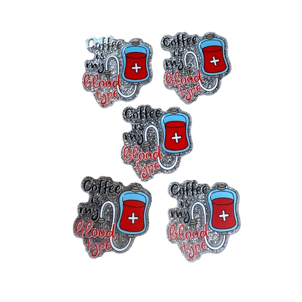 10 pc glitter RN Nurse Medical acrylic flat back charm for badge reels keyrings